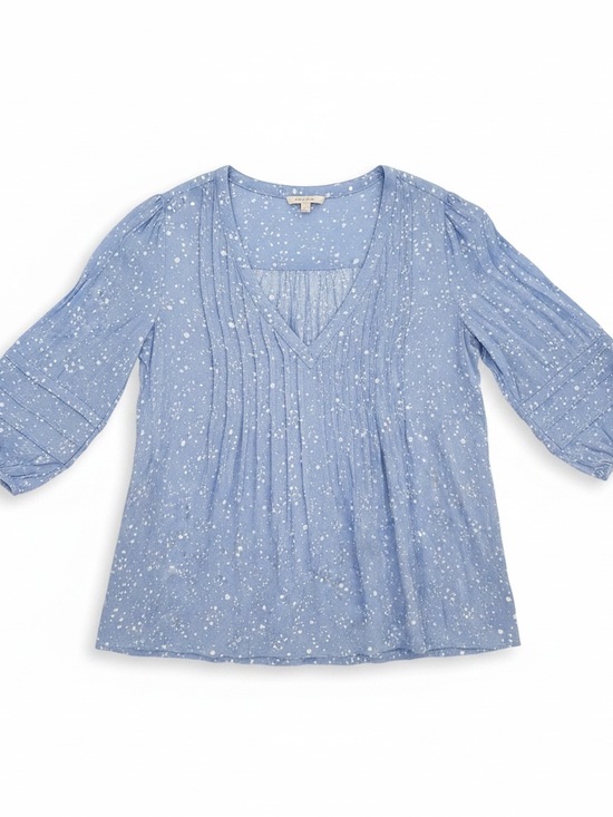 Terra & Sky Tops - Size 20W Terra & Sky Light Blue Speckled V-Neck Tunic